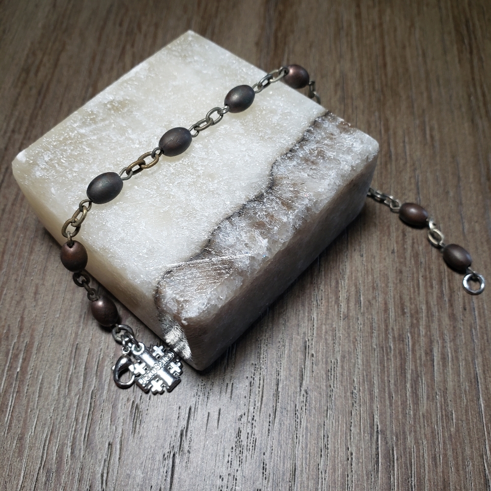 Beaded Bracelet With Jerusalem Cross Charm
